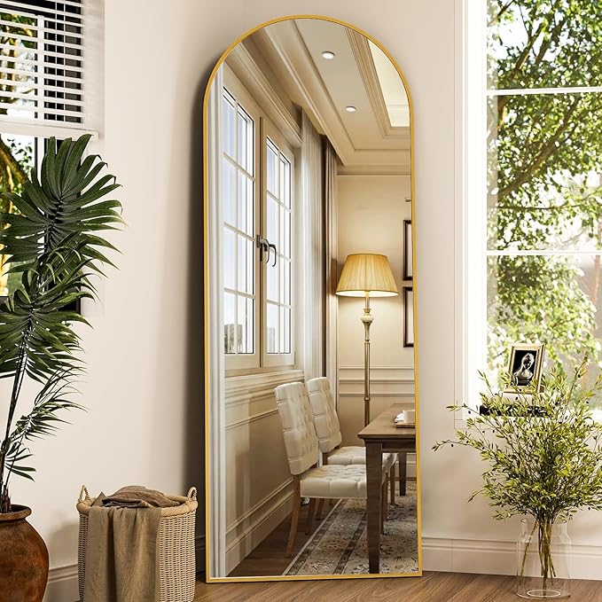 Arched Full Length Mirror, Full Length Wall Mirror Hanging or Leaning by XRAMFY