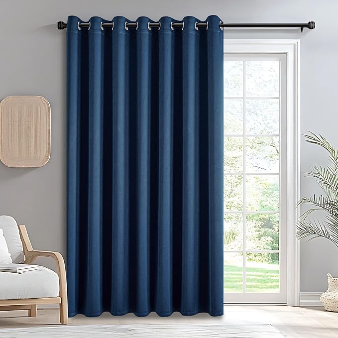 IGEMAEVE Blackout Sliding Door Curtains 96 Inch Length, Extra Wide Room Divider by IGEMAEVE