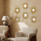 Namalu 6 Pcs Sunburst Mirror for Wall Decor, Small Circle Sun Espejos - Image 5