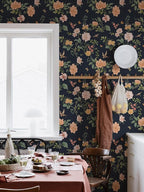 Froluya Dark Blue Floral Peel and Stick Wallpaper Vintage Floral Contact Paper - Image 9