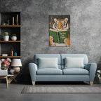 ALMLZL Funny Tiger Reading Book Wall Art Motivational Animal Reading Canvas - Image 3