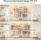 ONBRILL H3 Plus Expandable Wall Mounted Closet System, 5.7FT-8.2FT Closet - Image 4