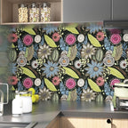 Boho Wallpaper Peel and Stick, Dark Green Vintage Floral Contact Paper - Image 3