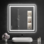 LED Bathroom Mirrors 32"x32" Bathroom Mirror by WISSMILESHOME