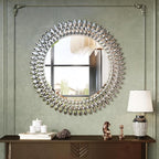 Kelly Miller Jeweled Mirror for Wall, 28 Inch Round Luxury Mirror by KellyMiller