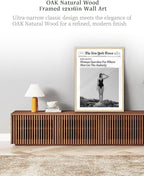 iHery Natural OAK Wood Framed Trendy NewsPaper Wall Art, 12x16in Retro Magazine - Image 5