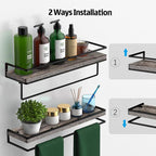 Meangood Floating Shelves Wall Mounted Set of 2, Wall Shelf - Image 4