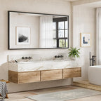 72 x 36 Black Framed Mirror for Bathroom, Beveled Black Bathroom Vanity Mirror - Image 6