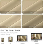 CUCRAF Beige Blackout Curtains 96 inch Length 2 Panels Set, Rod Pocket Room - Image 4