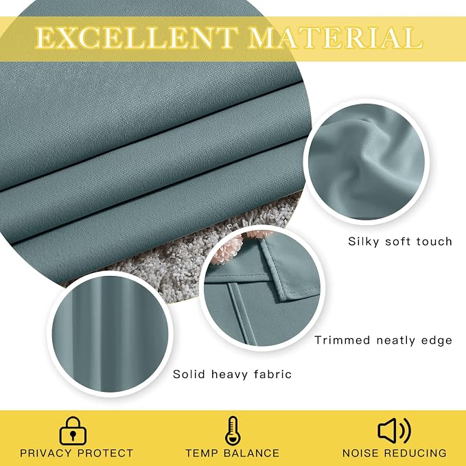 NICETOWN Blackout Sliding Door Curtain 95 inches Long, Grommet Thermal Curtain - Image 5