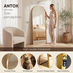 Antok Full Length Mirror, Arched Floor Standing Freestanding Arch Full Body - Image 4