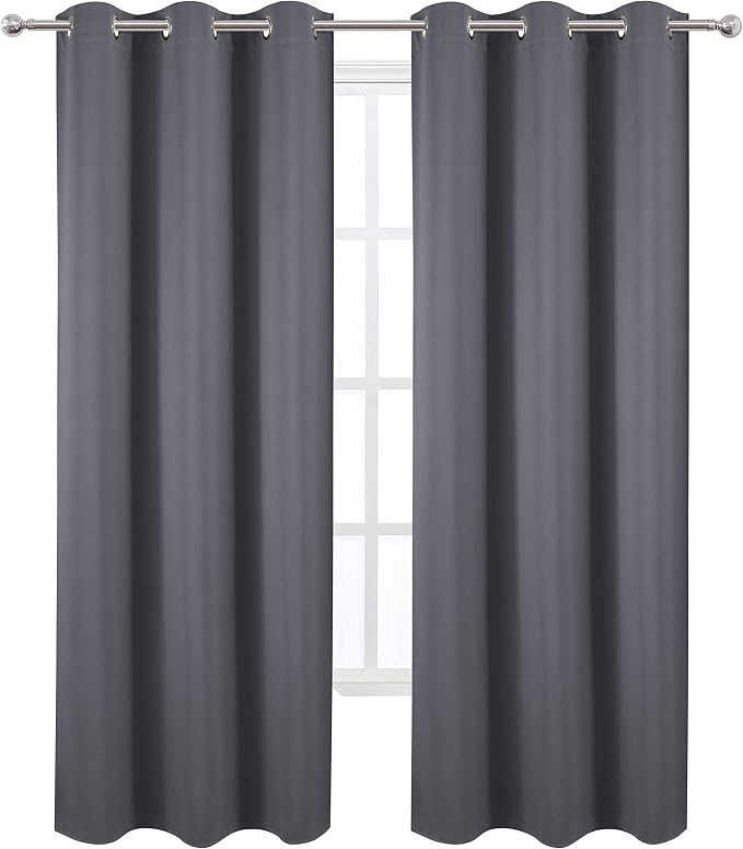 LEMOMO Grey Thermal Blackout Curtains/38 x 84 Inch/Set of 2 Panels Room - Image 2