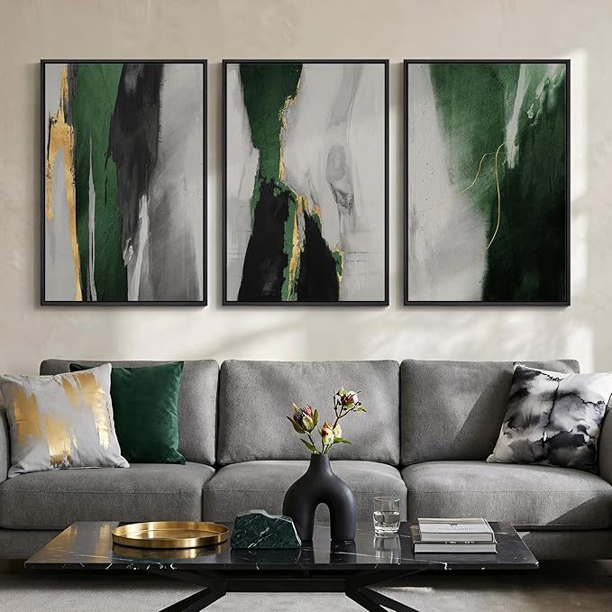 Large Framed Green Abstract Wall Art by Cuspin
