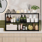 Extra Long Bathroom Organizer Storage Shelves 100% Bamboo Adjustable Height - Image 4