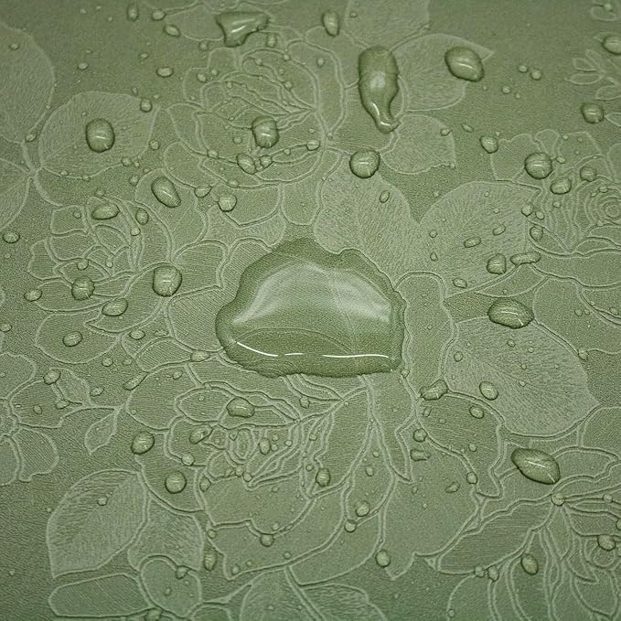 Green Flower Wallpaper Stick and Peel 17.7inch x 196.8inch Embossed Floral - Image 8