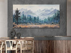 Anolyfi Foggy Forest Mountain Canvas Wall Art, Nature Tree Landscape Painting - Image 3