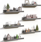 upsimples Floating Shelves for Wall, Wall Shelves for Decor Storage Set of 6 by upsimples