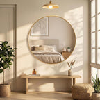 OLIXIS 20 Inch Gold Round Bathroom Wall Mirror, Round Bathroom Mirrors - Image 7