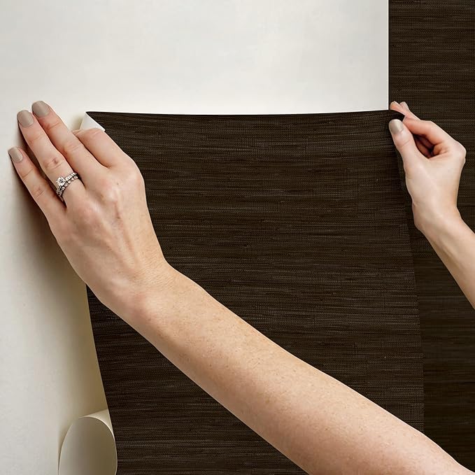 NuWallpaper x Society Social Brown Classic Faux Grasscloth Peel & Stick - Image 7