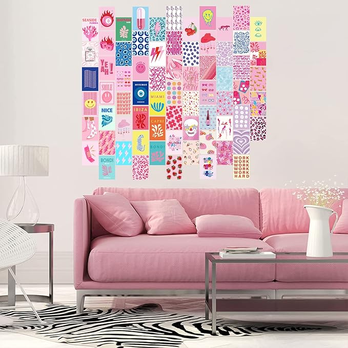 KBKBART 70pcs Preppy Room Decor, Aesthetic Pictures, Cute Trendy Pink Photo - Image 3