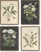 Framed Vintage Botanical Wall Art Bedroom, 4 Piece Rustic Farmhouse Floral - Image 9