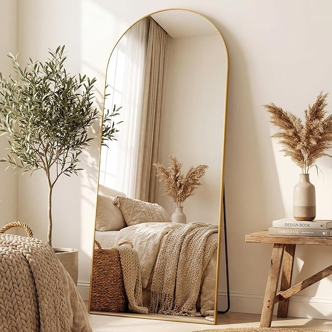 Antok 71" x28” Arched Full Length Floor Mirror, Free Standing/Wall Mount/Leaning - Image 2