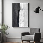 Framed Black and White Abstract Canvas Wall Art, Modern Art Prints Paintings - Image 4
