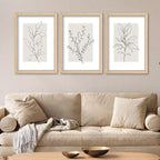 YWJKWLGS Neutral Botanical Prints Framed Wall Art Decor 11x16 Inch Set of 3 - Image 3