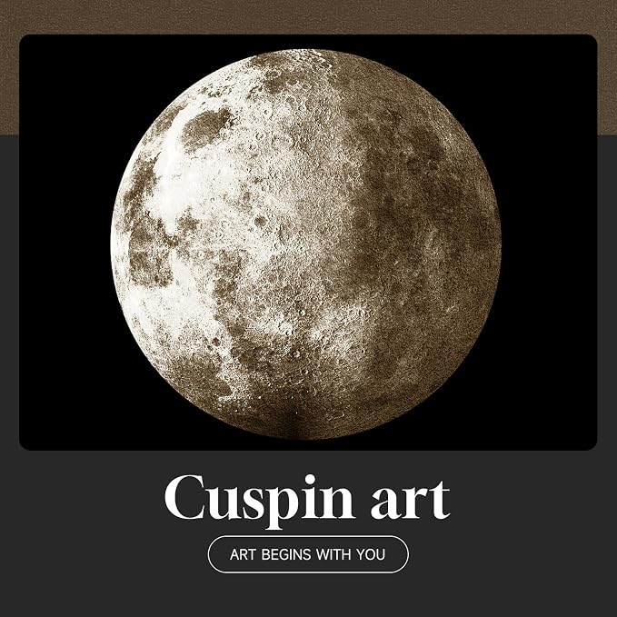 Framed Long Narrow Vertical Moon Wall Art Set of 2, Modern Black White Gold - Image 7