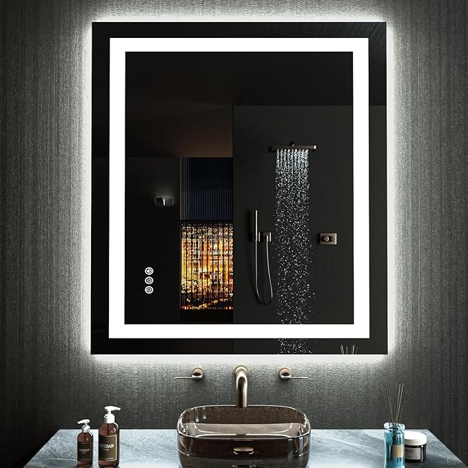 LOAAO 32”X36“ RGB LED Bathroom Mirror by LOAAO