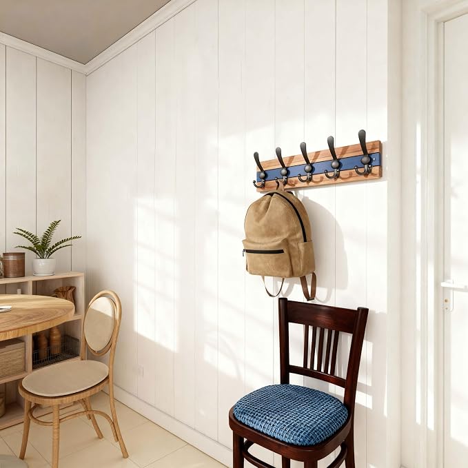 SKOLOO Rustic Wall Mounted Coat Rack - Image 3