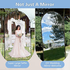Arched Full Length Mirror, Tempered Glass Large Free Standing Mirror - Image 6