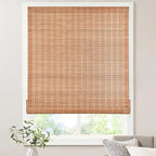 LazBlinds No Tools No Drill Bamboo Roller Shades, Cordless Bamboo Blinds by LazBlinds