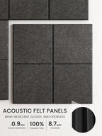 Bumusty Large Felt Bulletin Board, 30 Push Pins, 40 Adhesive Tabs, Charcoal Gray - Image 3