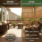 Bamboo Roller Shades for Outdoor Patio, Waterproof Sun Shades Privacy Blinds - Image 5