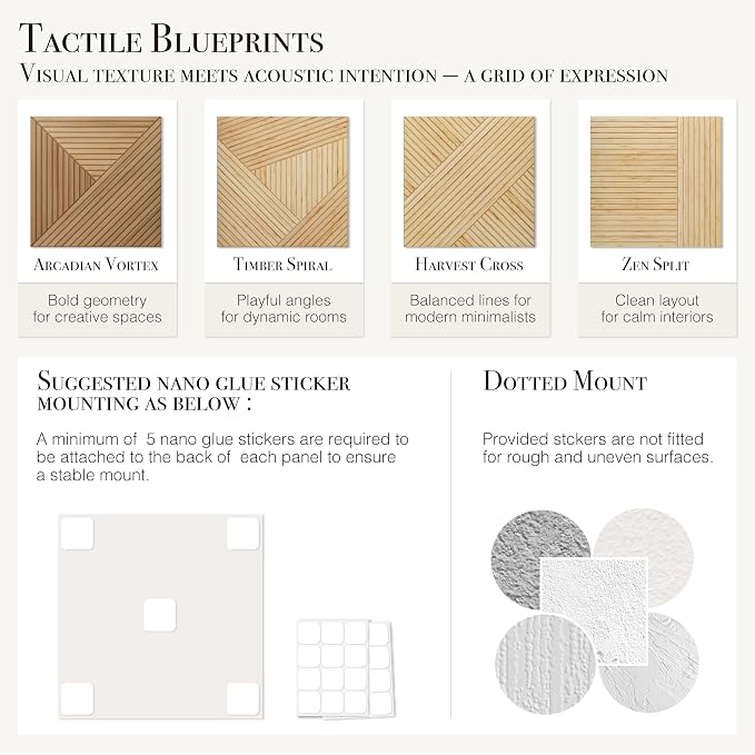 Soon Global Acoustical Wall Panels, 6-Piece 23.62 X 23.62 Inches Art Acoustic - Image 8