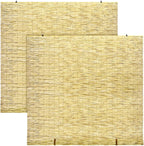 DoubleFill 2 Pcs Bamboo Shades Outdoor Reed Roll up Blinds 60" W x 72" H by DoubleFill