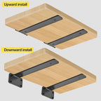 12 Pack - 12 inch Black Hidden L Shelf Bracket Iron Floating Shelf Brackets - Image 5