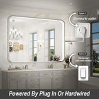 LED Bathroom Mirror with Lights, 48x36 Inch Brushed Silver Framed Lighted - Image 5