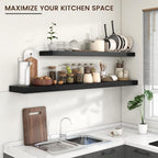 Venusmiles Floating Shelves for Wall 55 inch Long, Engineered Wood Large Wall - Image 5