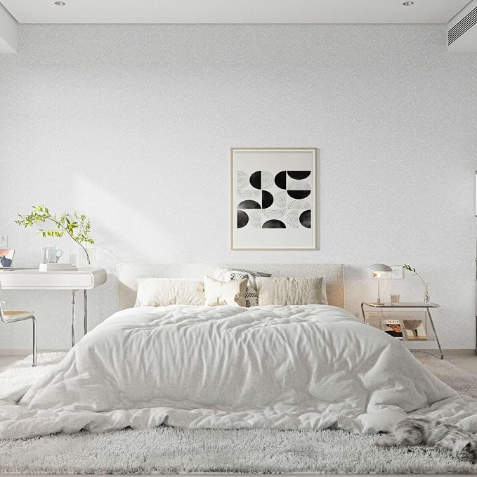 White Textured Wallpaper Peel and Stick - Image 9