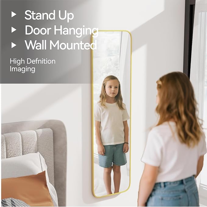 SCWF-GZ 47x14 Mirror Rectangle Full Body Length Door Hanging Wall Mounted - Image 9