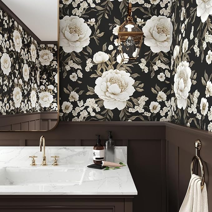 Laatse Boho Wallpaper Peel and Stick Dark Floral Wallpaper - Image 6