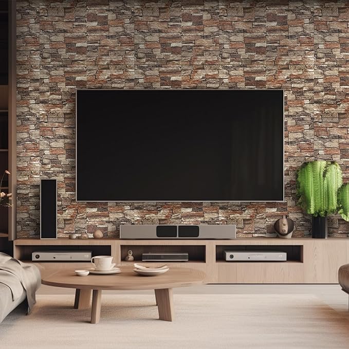 Yutianli 10PSC 3D Wall Panels Peel and Stick Faux Brick Wall Panels - Image 2