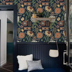 Simon&Siff Boho Peel and Stick Wallpaper, 17.3" x 480" Blue Sun Floral Retro - Image 6