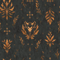 FLFK Dark Gray Wallpaper Peel and Stick Gold Bronze Totem 16" x 64" Waterproof by FLFK