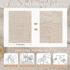 Amiya Grasscloth Khaki Wallpaper 17.3"x80" Peel and Stick Tan Faux Fabric Linen - Image 9