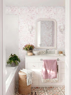 Ismoon Floral Wallpaper Peel and Stick Pink Stick on Wall Paper Vintage French - Image 5