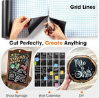 Chalkboard Wallpaper Peel and Stick, 35.4"x118.1" Blackboard Contact Paper Self - Image 3