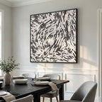 Large Framed Black and White Abstract Wall Art - Image 4